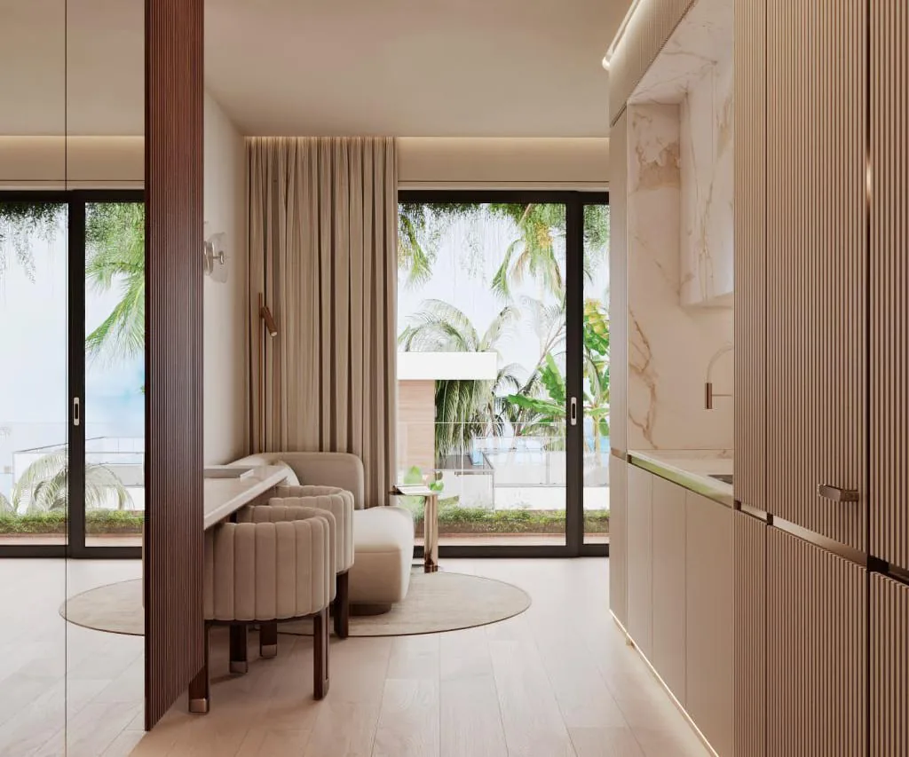 Open plan apartment interior